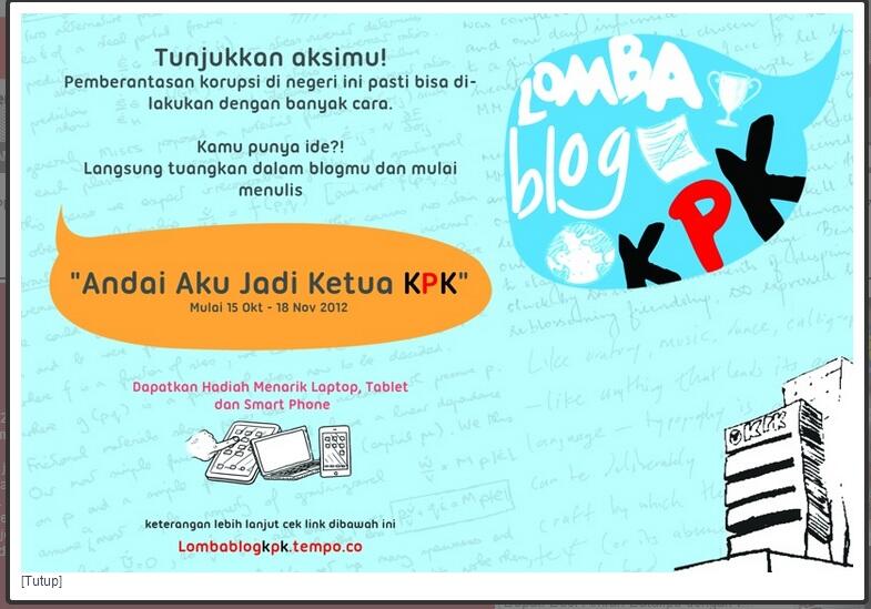 KPK mengadakan lomba blog.