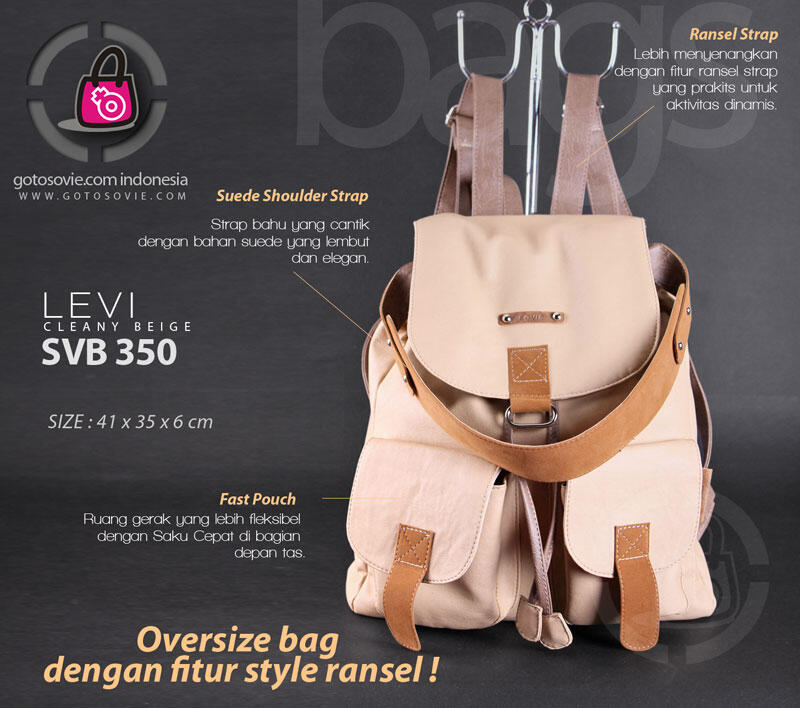 Tas Ransel Wanita bisa Cangklong warna krem modis