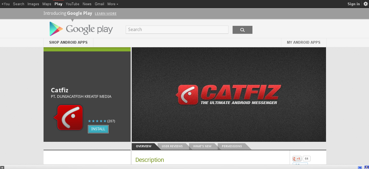 Catfiz hari ini sudah masuk Google Play Store