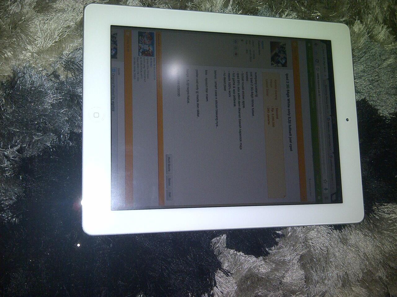 Ipad 2 3G 64gb White only 5,2jt fullsett jual cpet