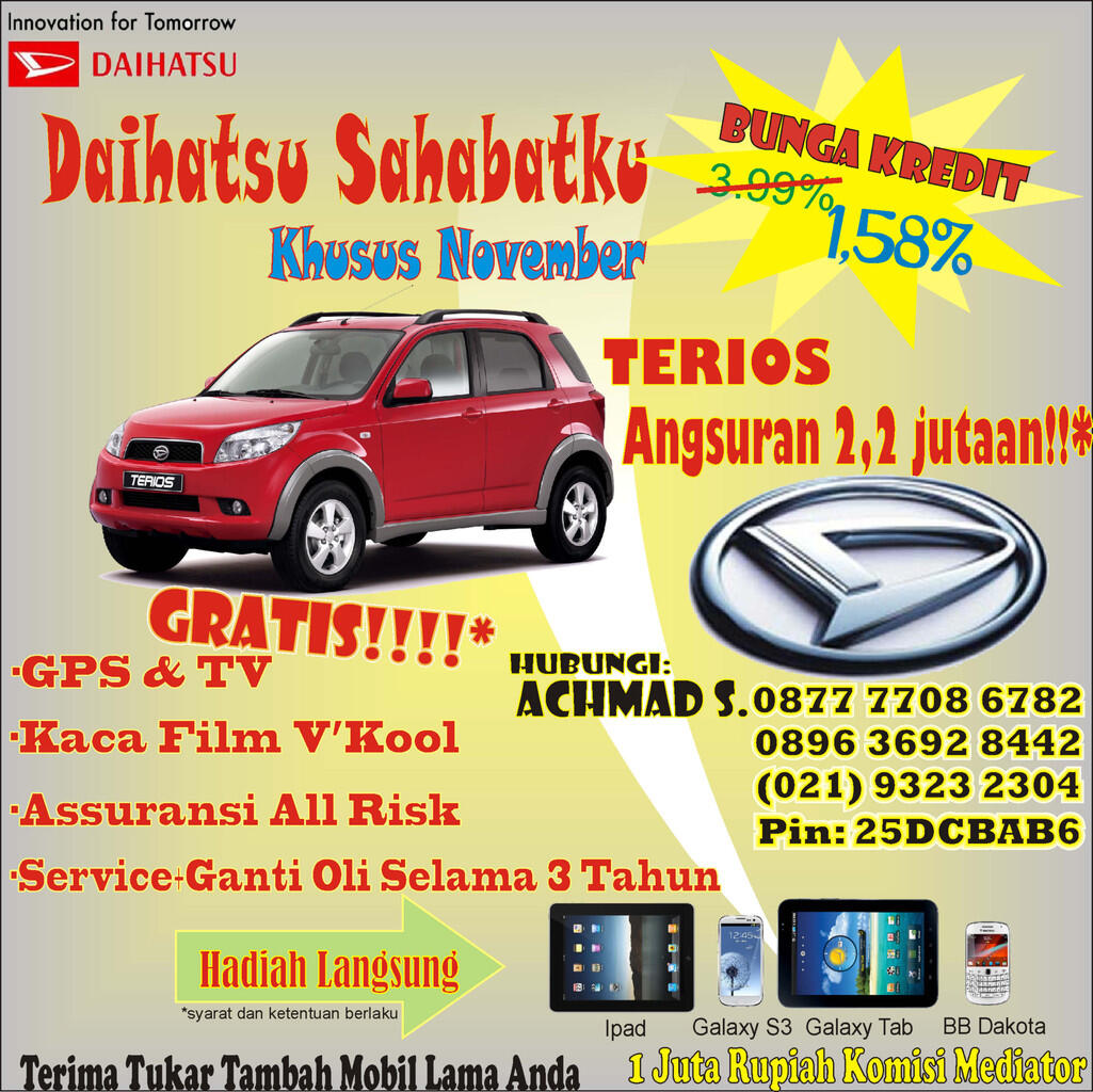 Promo Akbar Daihatsu Terios Sahabat di segala Medan