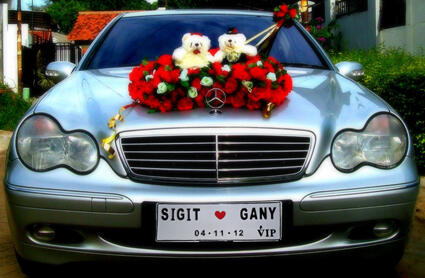 Jual Plat Acecoris untuk Mobil Pengantin