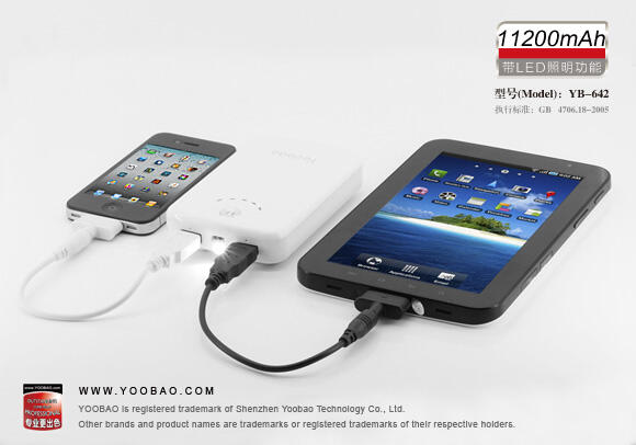 yoobao power bank 11200mAH 2output