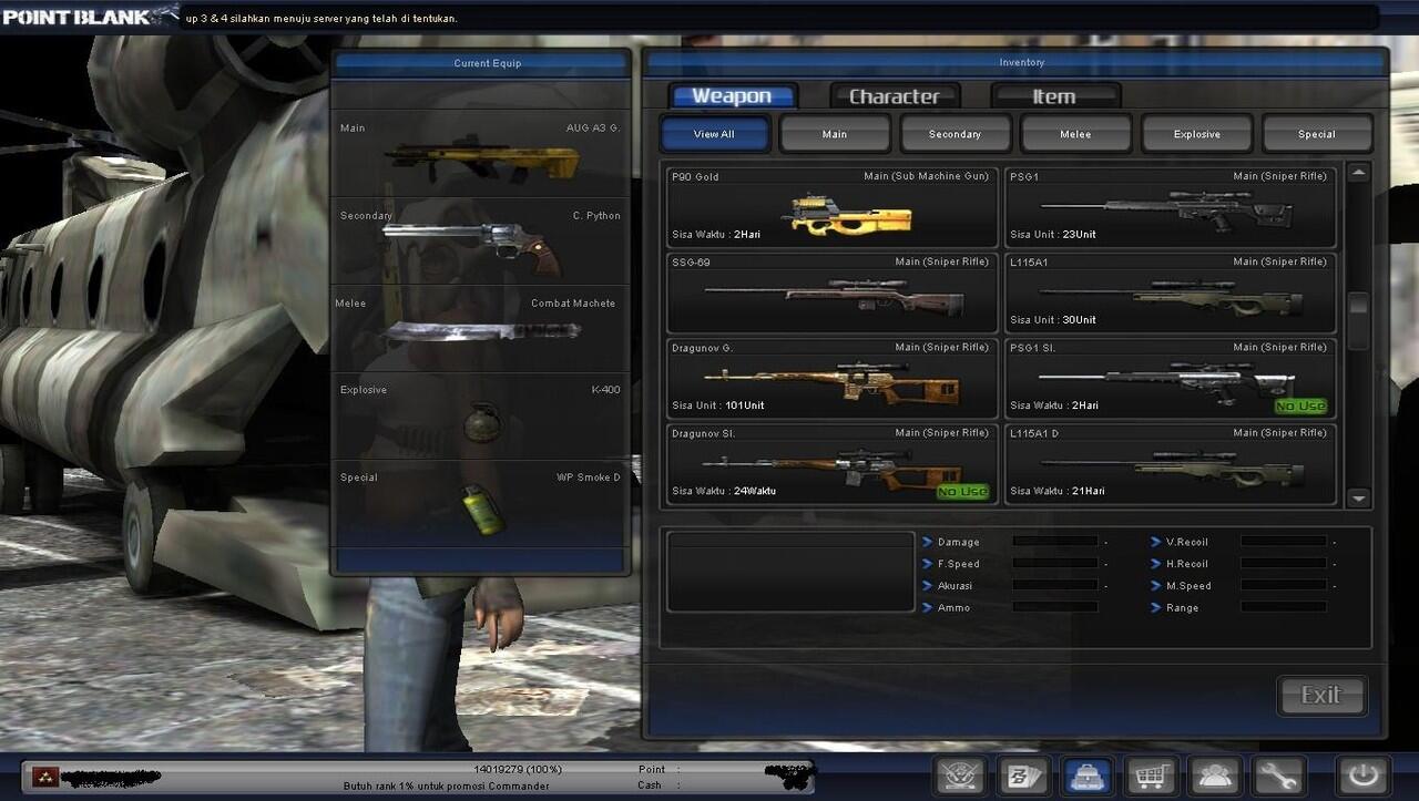 Terjual J > char + clan point blank pangkat letjend