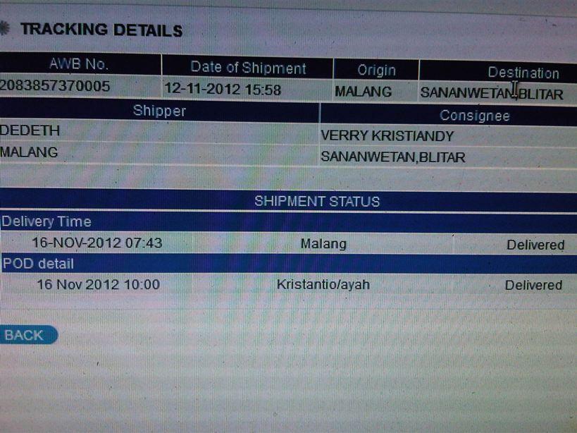 TRACKING DAN BUKTI PENGIRIMAN