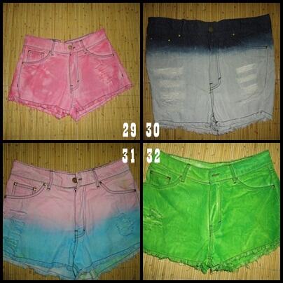 Studded short jeans, ombre short jeans, produsen langsung(HARGA BISA DI BANTING)