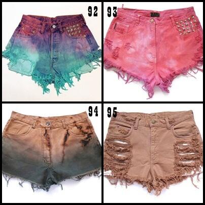Studded short jeans, ombre short jeans, produsen langsung(HARGA BISA DI BANTING)
