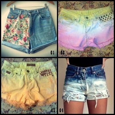 Studded short jeans, ombre short jeans, produsen langsung(HARGA BISA DI BANTING)