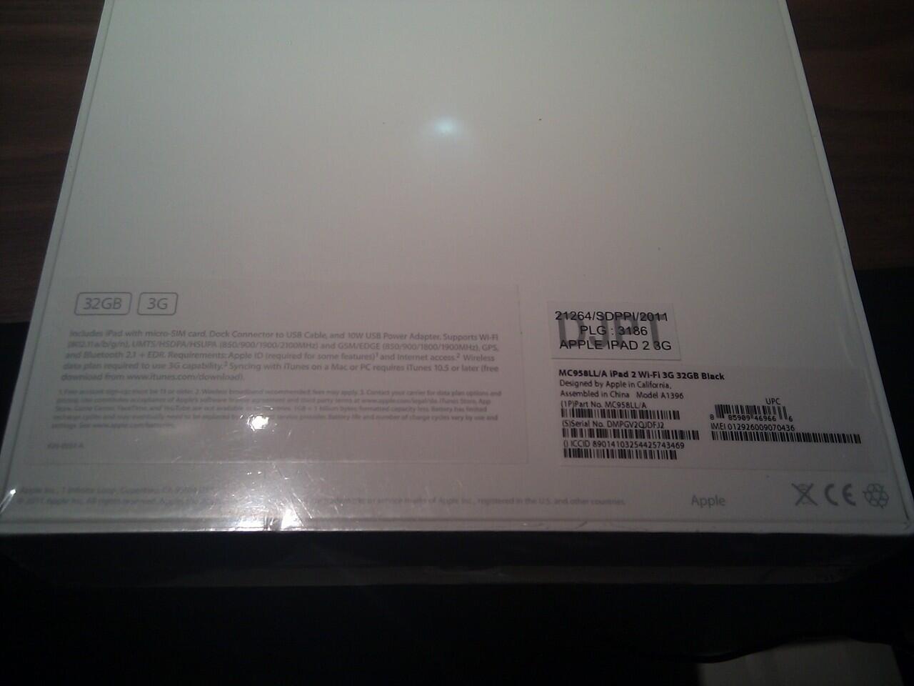 WTS : Ipad 2 WIFI+3G 32GB BNIB