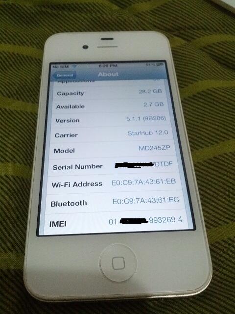 jual 2nd 98% mulusssss IPHONE4S 32GB White FU
