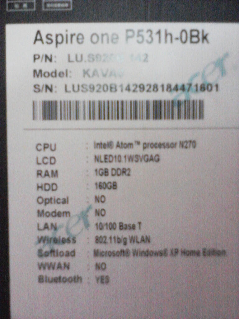 (WTS) Acer Aspire One Pro P531h DIJUAL