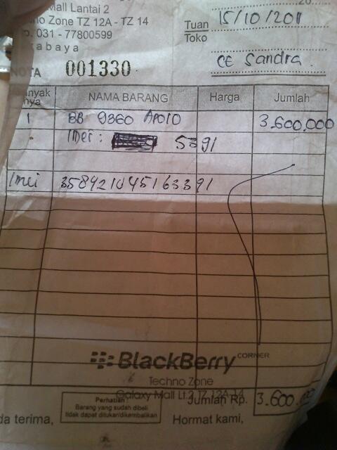 jual blackberry apollo lengkap bergaransi fisik 95%