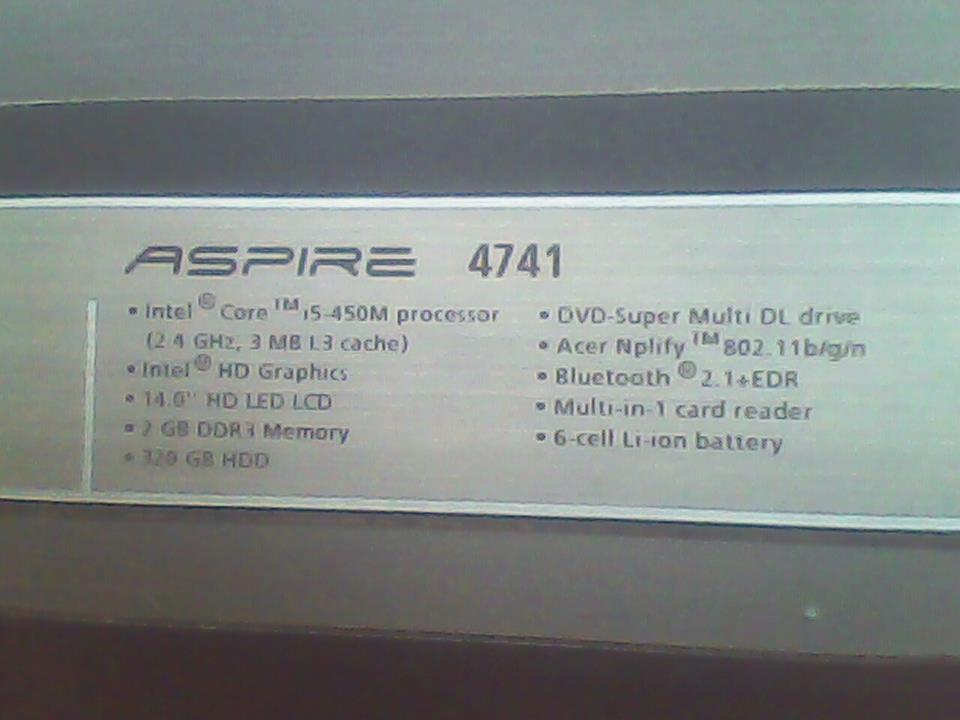 dijual laptop acer 4741 core i5 murah ngawi jatim