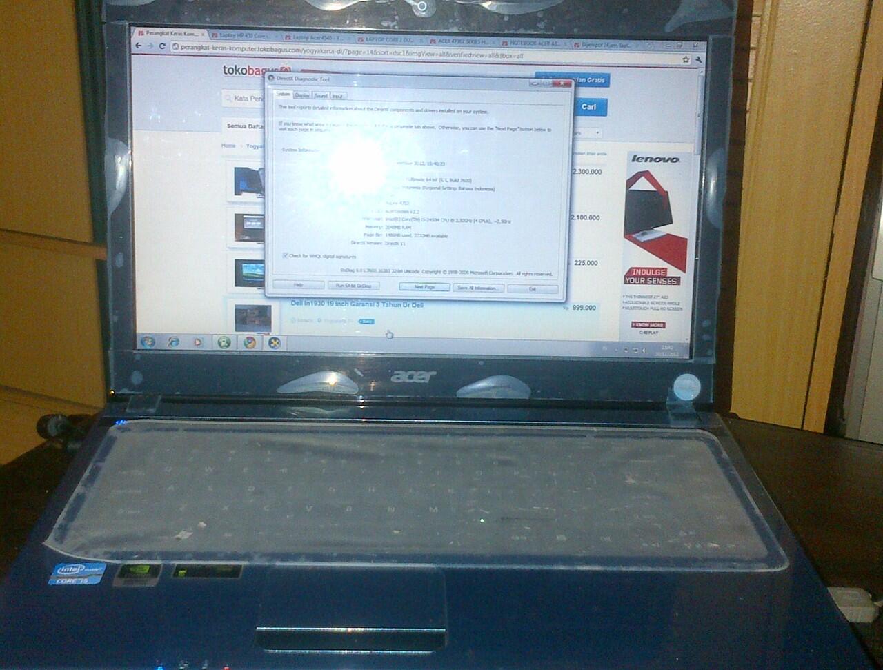 Acer Aspire Core-i5 ,Vga 1g,Ram 2g,Hd 620,segel ,mulus,Istimewa. Yogya