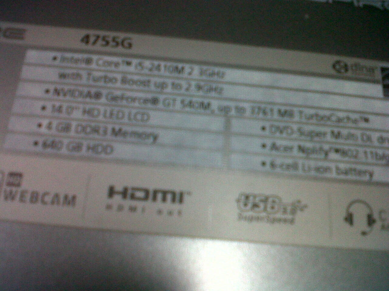 ACER 4755G GAMING COREI5