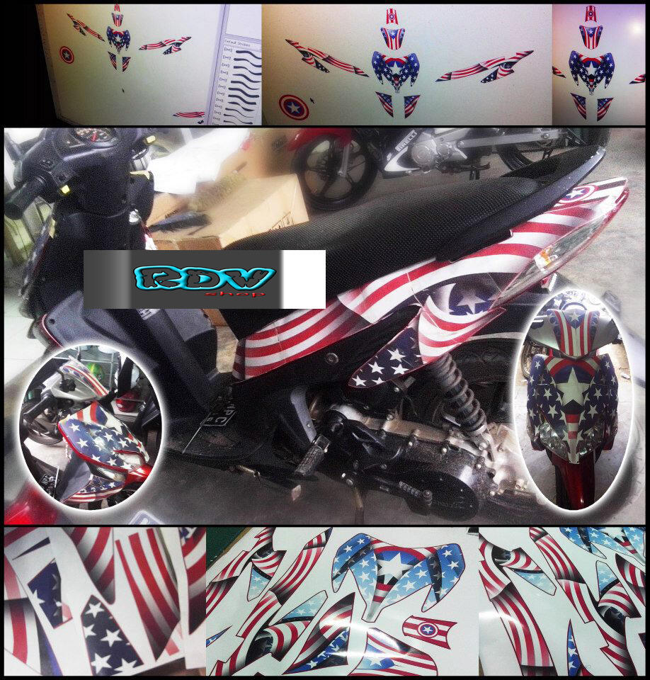 Terjual DECAL  CUSTOM UNTUK  SEMUA MOTOR  DESAIN SUKA SUKA 