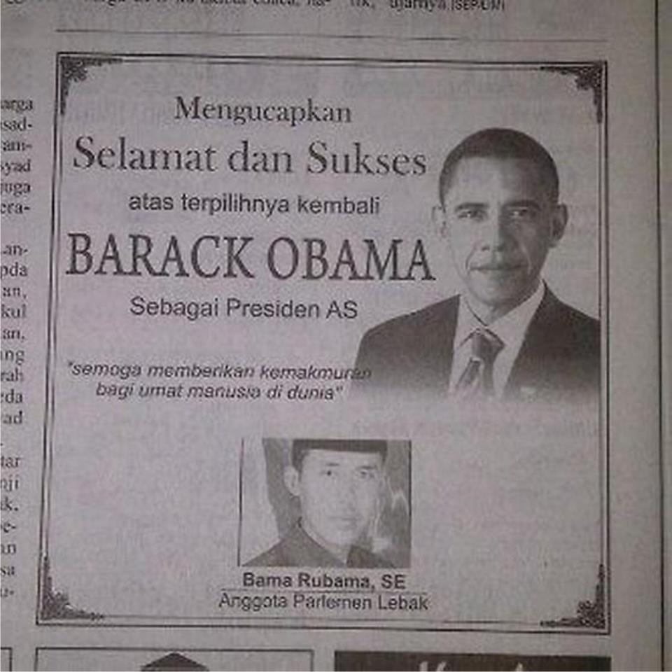 Iklan Angota DPRD Lebak &quot; Sok Kenal OBAMA &quot;