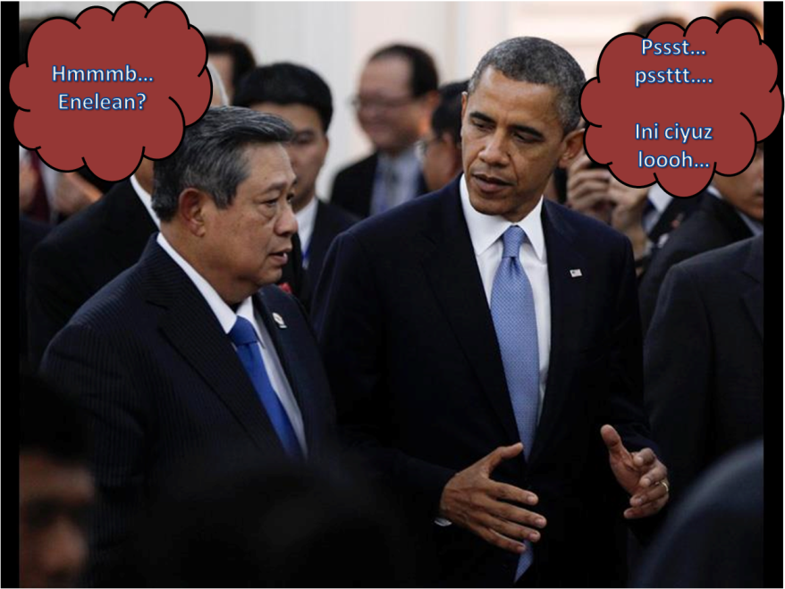 &#91;Tebak-tebakan&#93; Presiden Obama dan Presiden SBY lagi ngomongin apaan...??