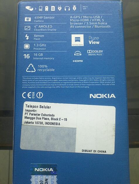Nokia 808 PureView Kamera 41MP Black Lengkap Garansi Resmi Nokia Agustus 2013 Mulus