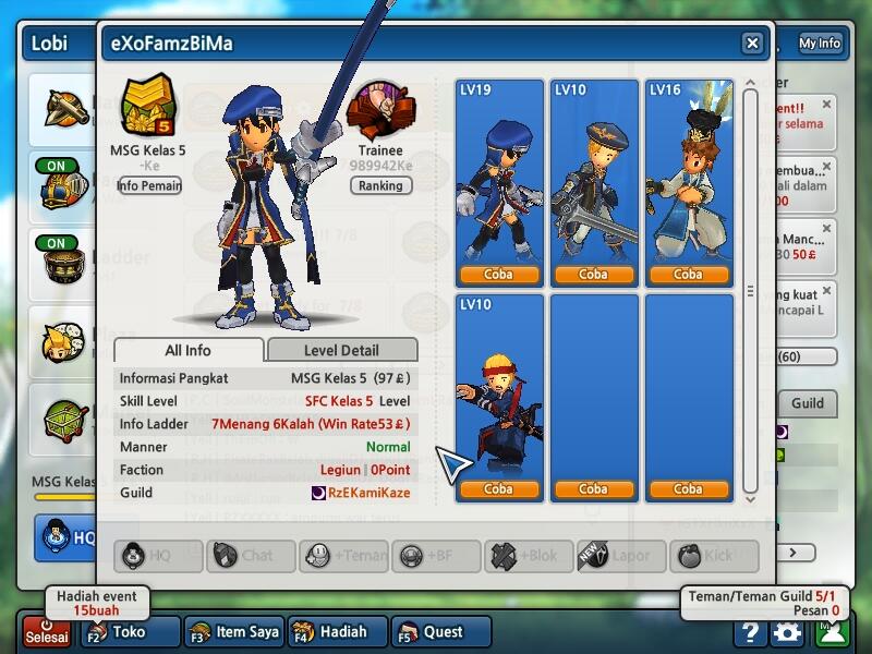 char Lost Saga MSG grade 5