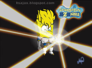 HASIL PERSILANGAN ANTARA SPONGE BOB AMA DRAGONBALL Z