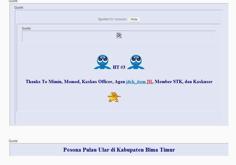 PULAU ULAR - Aset Wisata Kebanggaan Bima
