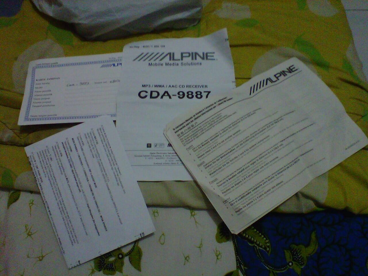 WTS : ALPINE CDA 9887 <<<KONDISI ISTIMEWA>>>