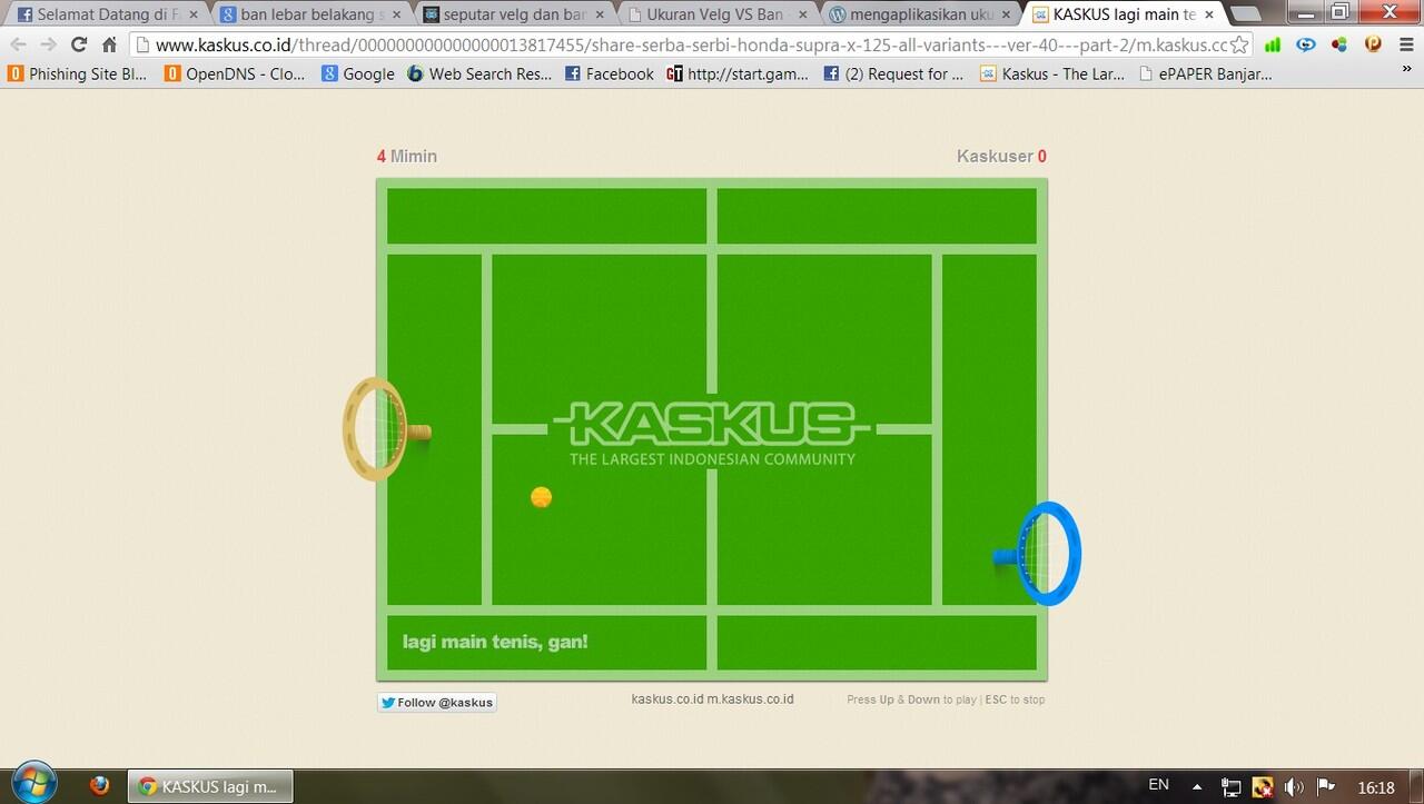 Siapa yang bisa ngalahin mimin main tenis ane akui raja di KASKUS!