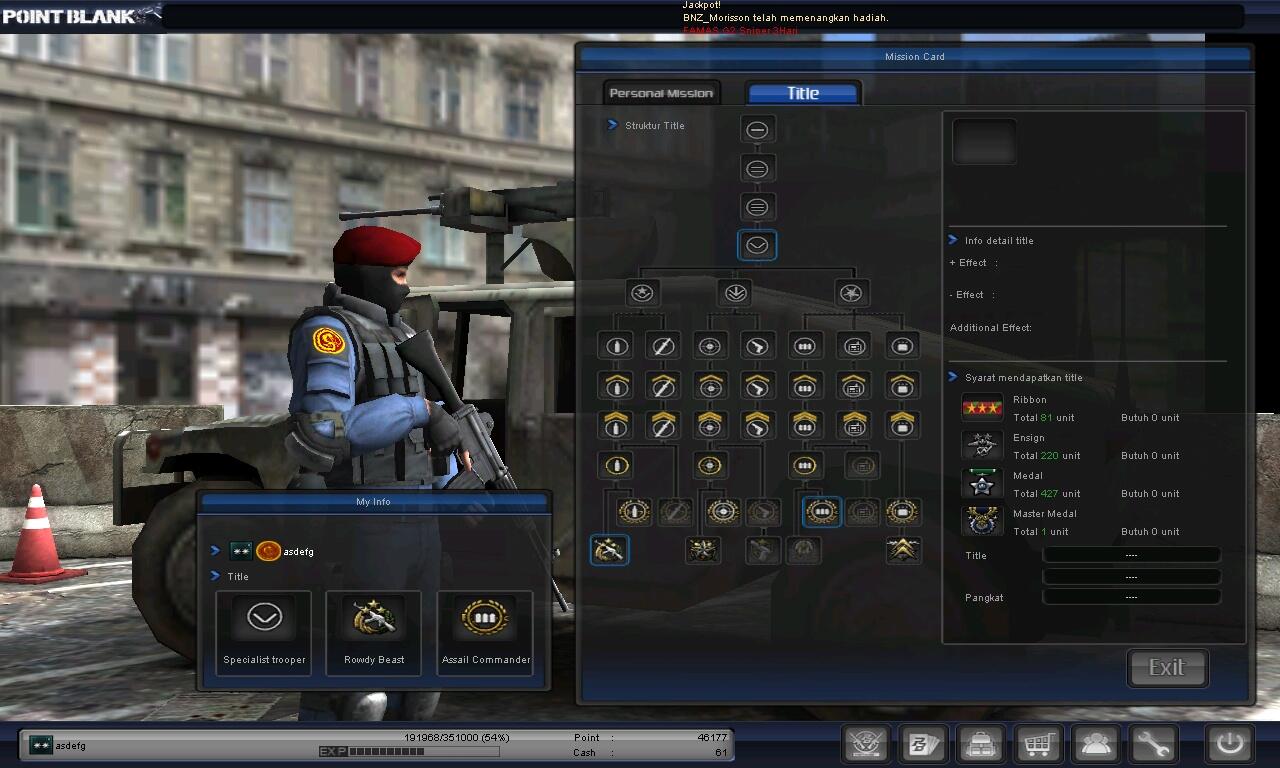 J>ID CHAR GAME POINT BLANK PANGKAT LETKOL KUTIP 1... JUAL CEPAT! MURAH! BSA NEGO!