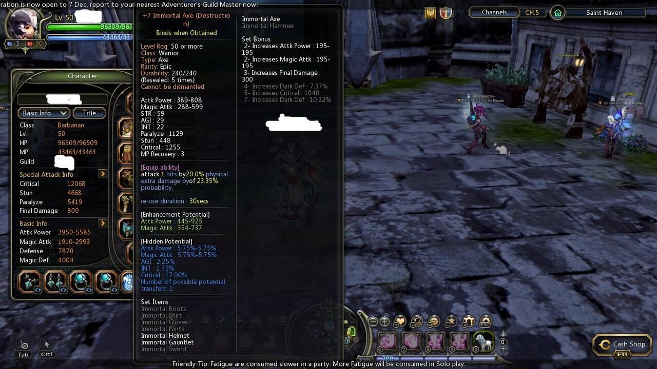 Jual ID Dragon Nest SEA (WestWood) Barbarian