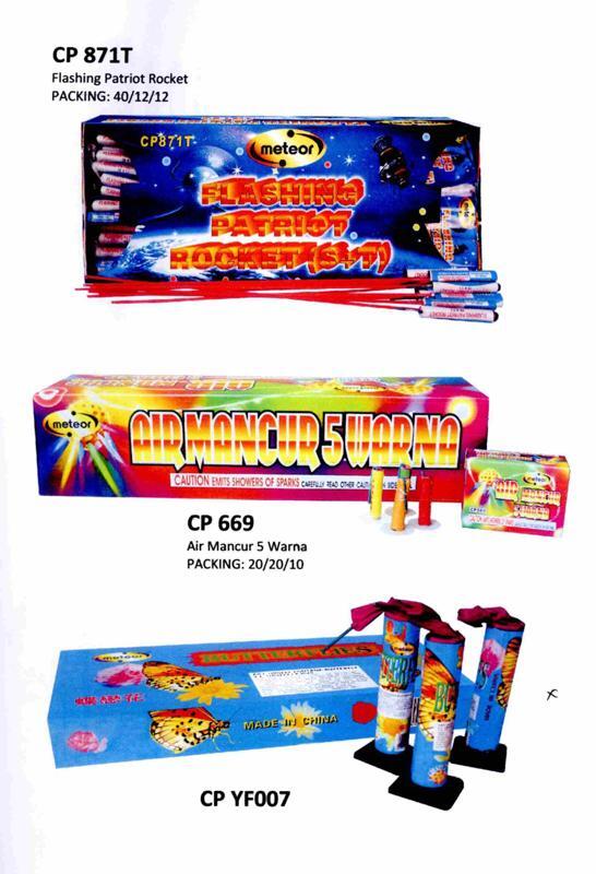 Berbagai Macam Kembang Api {Cake, Roman Candle, Shell, Rocket, Missile, Fontain}