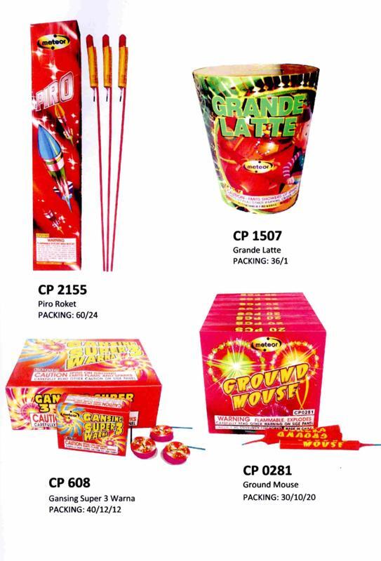 Berbagai Macam Kembang Api {Cake, Roman Candle, Shell, Rocket, Missile, Fontain}