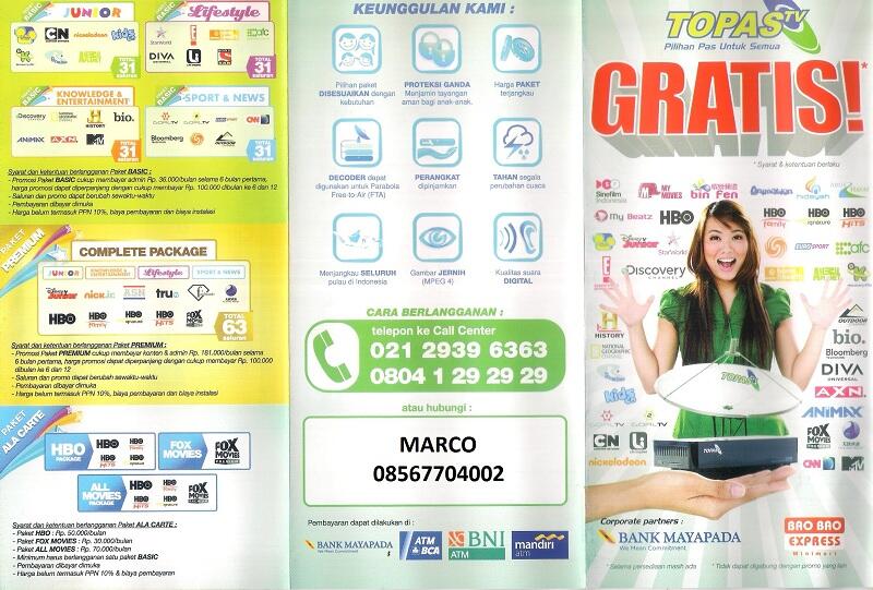 New TV Berlangganan TOPAS TV Termurah se indonesia (area Yogyakarta)