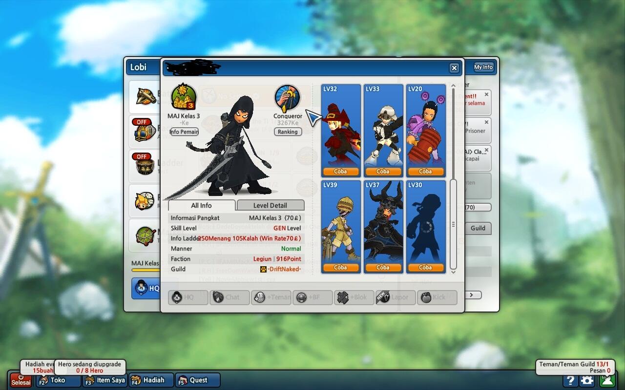 Jual Char Lost Saga Major 3