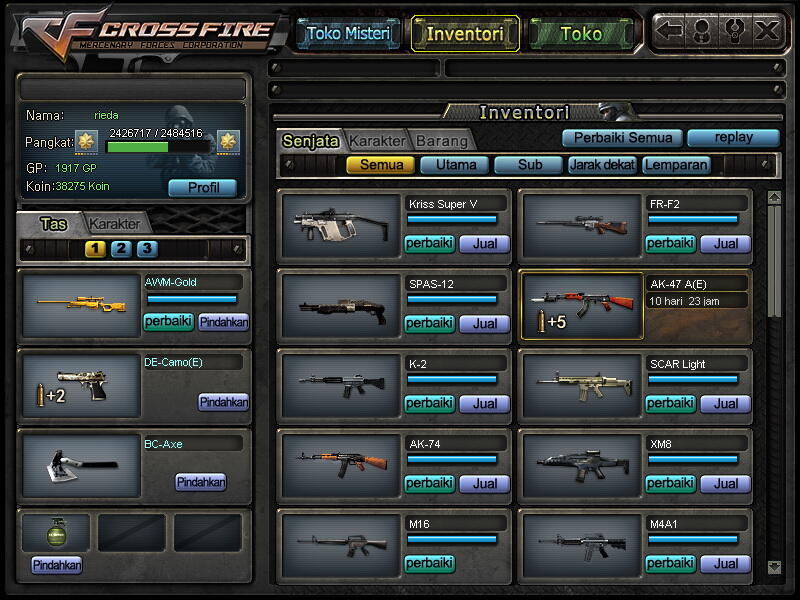 Char Crossfire Major Murmer Bandung