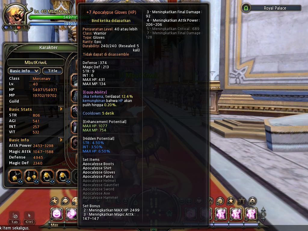 Jual Char Mercenary 40 Dragonest Indo (server althea)