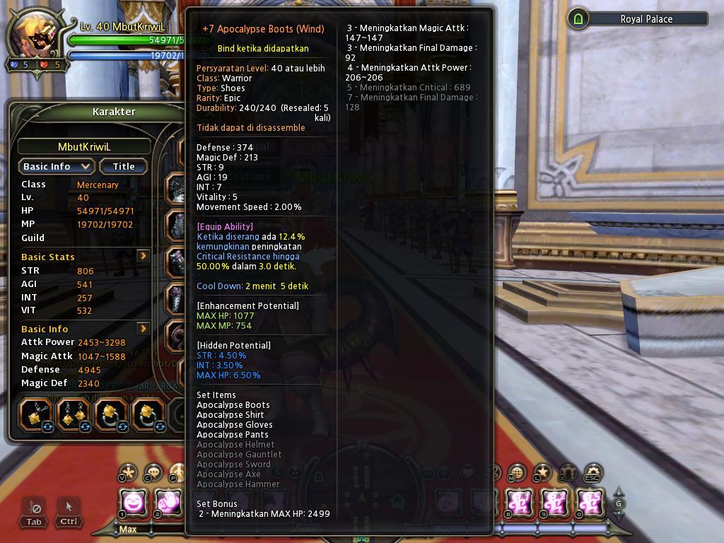 Jual Char Mercenary 40 Dragonest Indo (server althea)