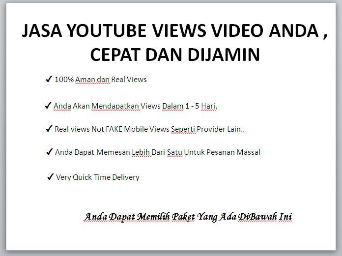 Jasa View, Subscribe dan Like Video Youtube TERMURAH !