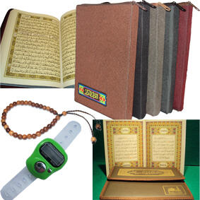 Jual Alquran, kitab kuning, dan perlengkapan taqwa lainnya