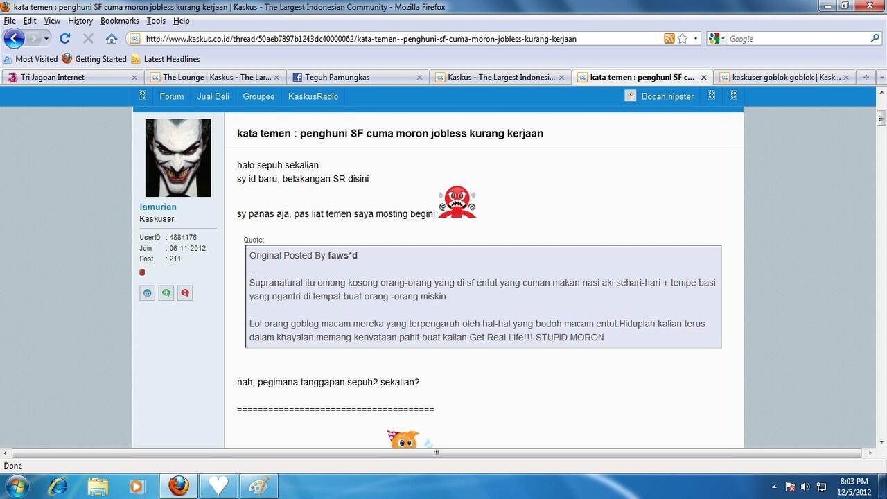 CONTOH KASKUSER TOLOL ID : &#91; LAMURIAN &#93;
