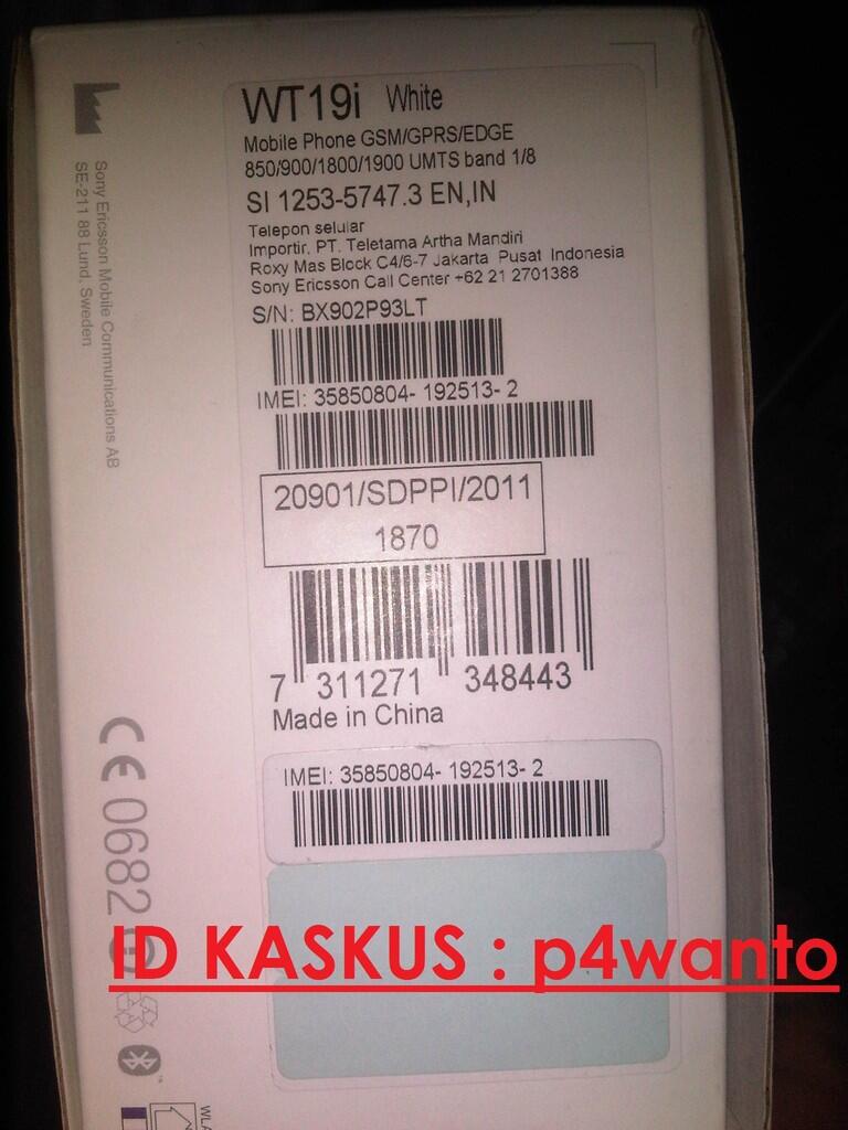 sony ericsson WT19i White