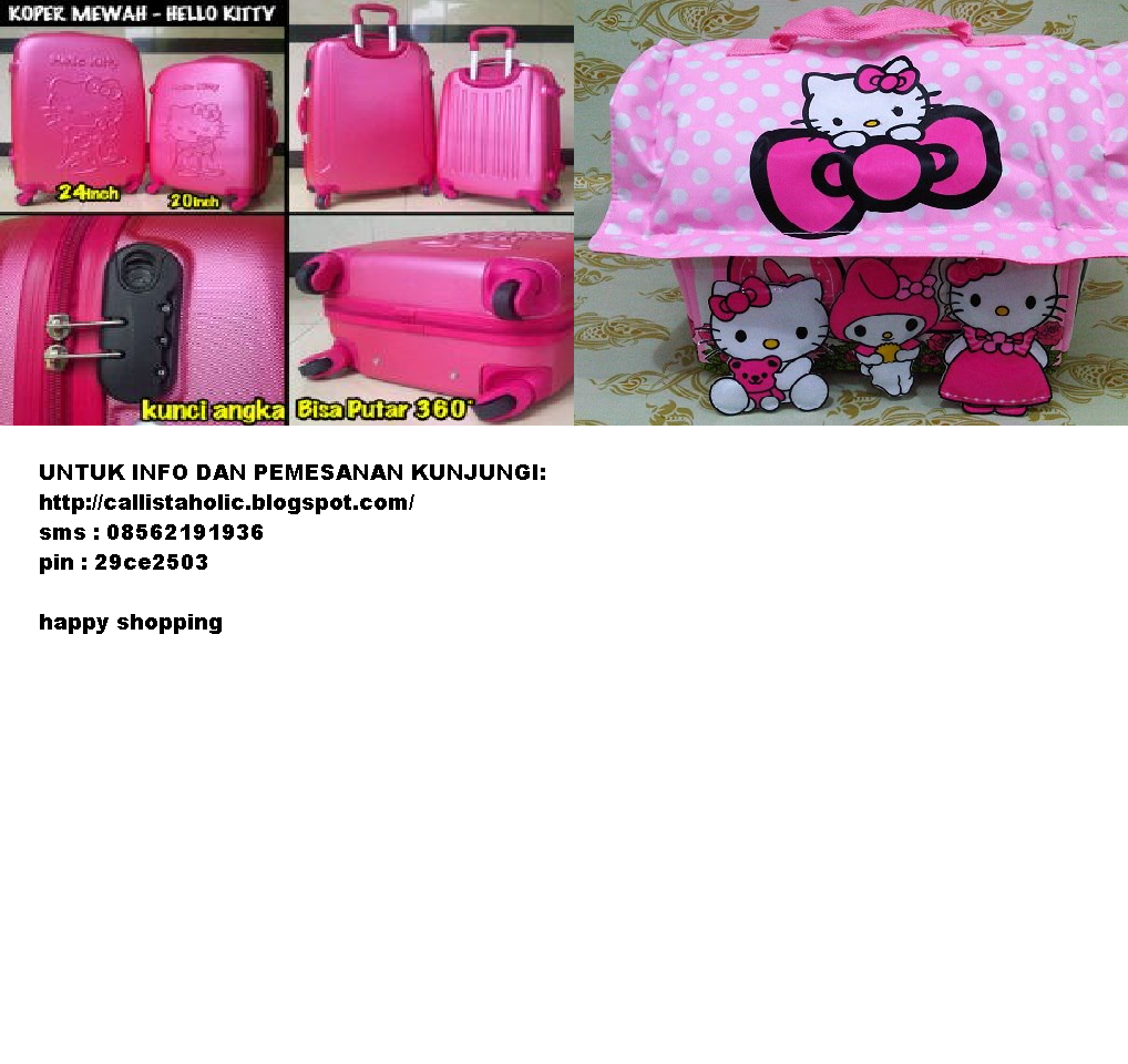 TROLLY FIBER HELLO KITTY DAN TAS RUMAH