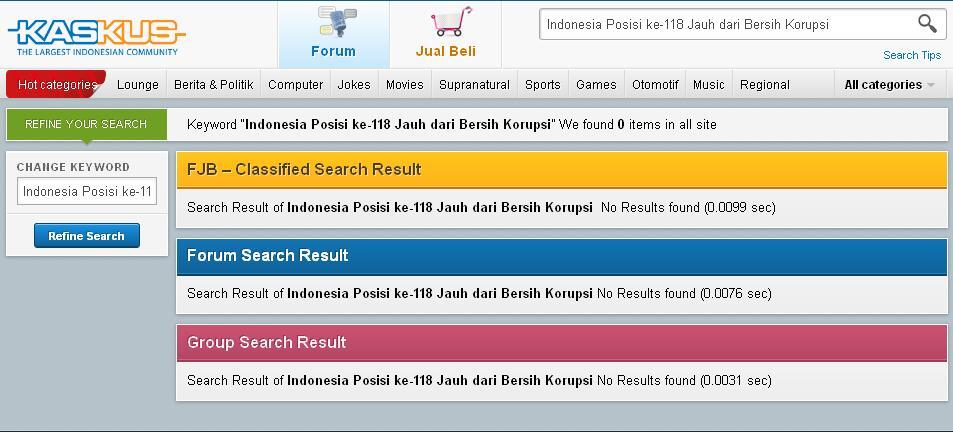 Indonesia Posisi ke-118 Jauh dari Bersih Korupsi.
