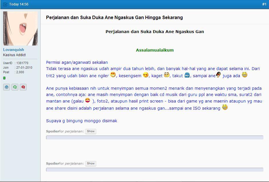 Perjalanan dan Suka Duka Ane Ngaskus Gan Hingga Sekarang
