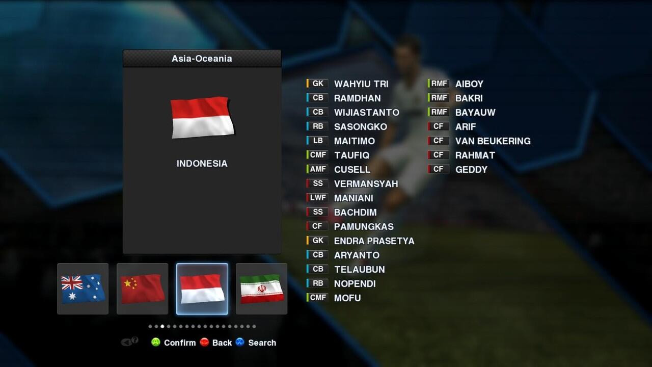 Timnas Indonesia ada di PES 2013 