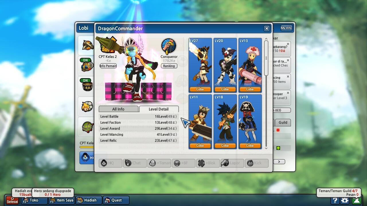 JUAL CHAR Lost saga CPT kelas 2