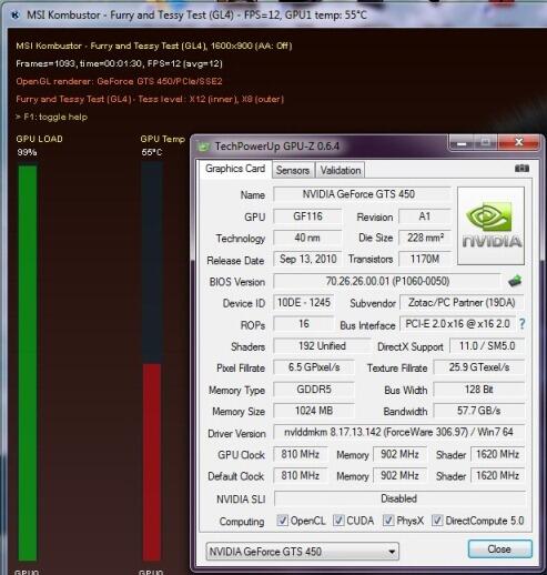 Zotac GTS 450 1giga ddr5, 128bit, jogja, yogya