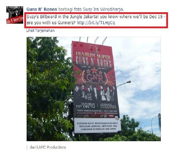 Billboard Guns n Roses Di Jakarta