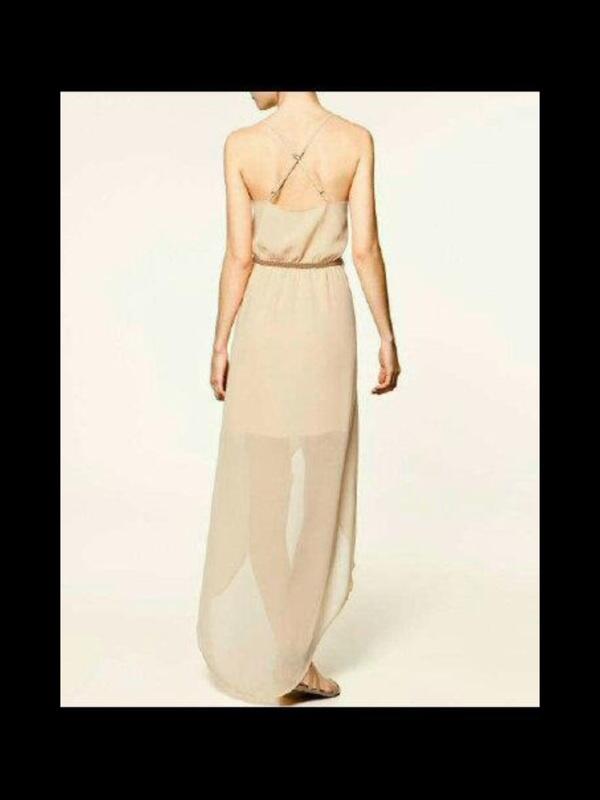 Dress asimetris, zaraa dress,, cream dress