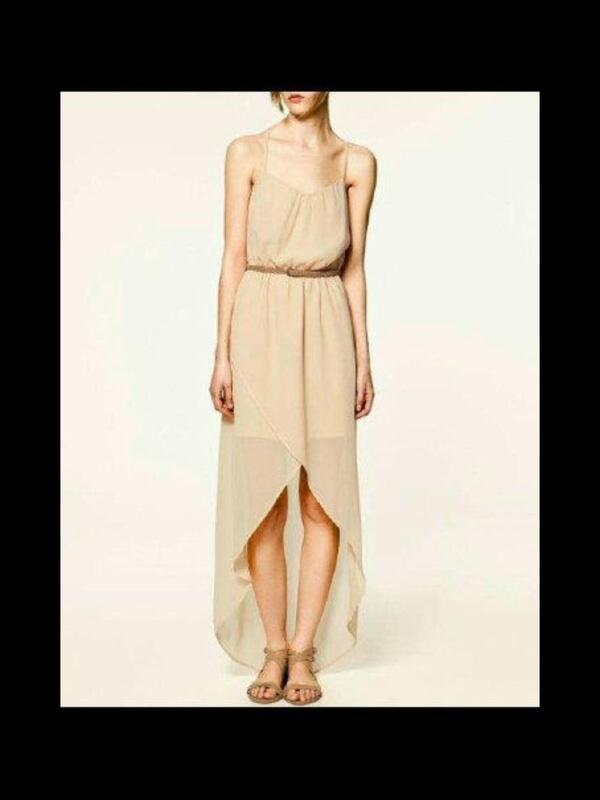 Dress asimetris, zaraa dress,, cream dress